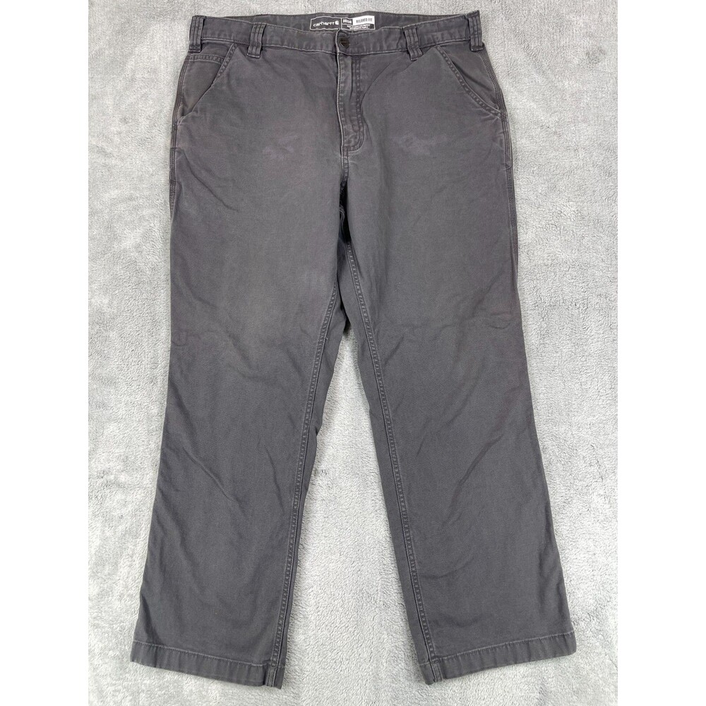 Carhartt Work Pants Mens 38 X 30 (28) Gray Relaxed Fit Rugged Flex Mid Rise
